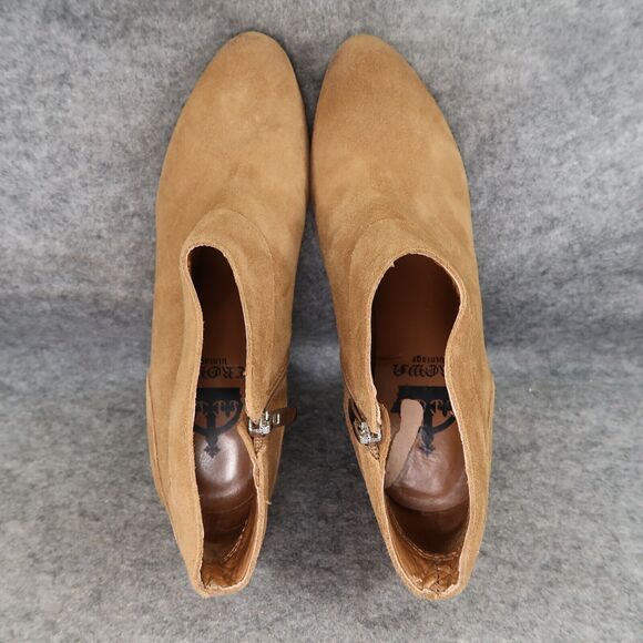 Crown Vintage Shoes Womens 9 Bootie Block Heel Fashion Western Leather Classic - Picture 7 of 16